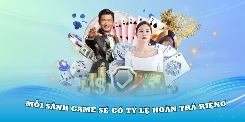 Mỗi sảnh game sẽ có tỷ lệ hoàn trả riêng theo từng quy định